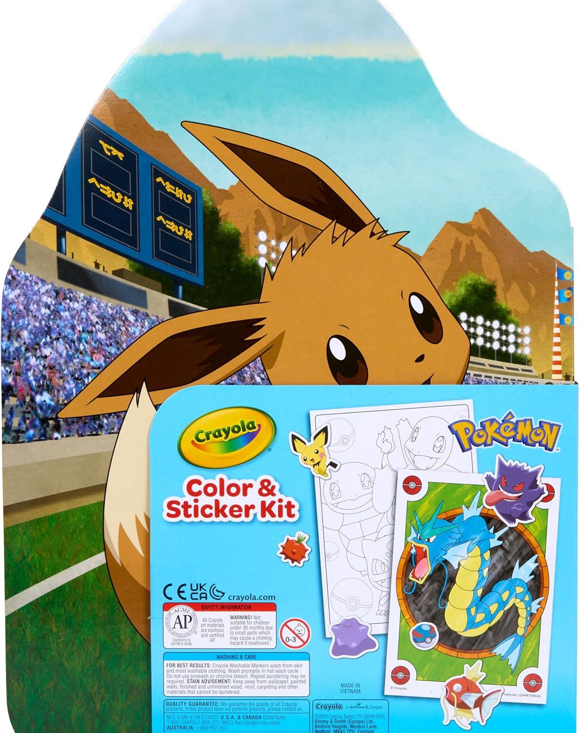 Crayola Pokemon Art Kit for Kids (45pcs), Pokemon Coloring Book Pages, Pokemon Stickers for Kids, Pokemon Toys, Gift for kids, Ages 4+(Pikachu)