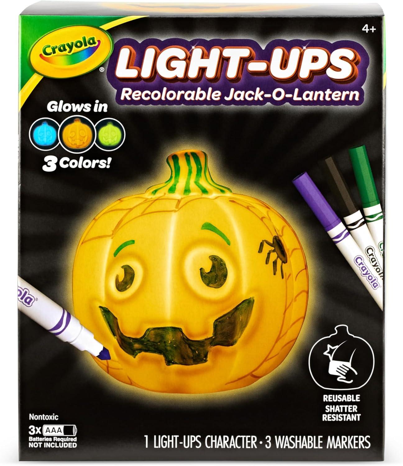 Crayola Light-Ups – Jack-O-Lantern, Reusable Light Up Pumpkin Toy, Halloween Craft, Cute Glow in The Dark Decor & Night Light, Halloween Toy, Ages 4, 5, 6(Light Ups: Jack-O-Lantern)