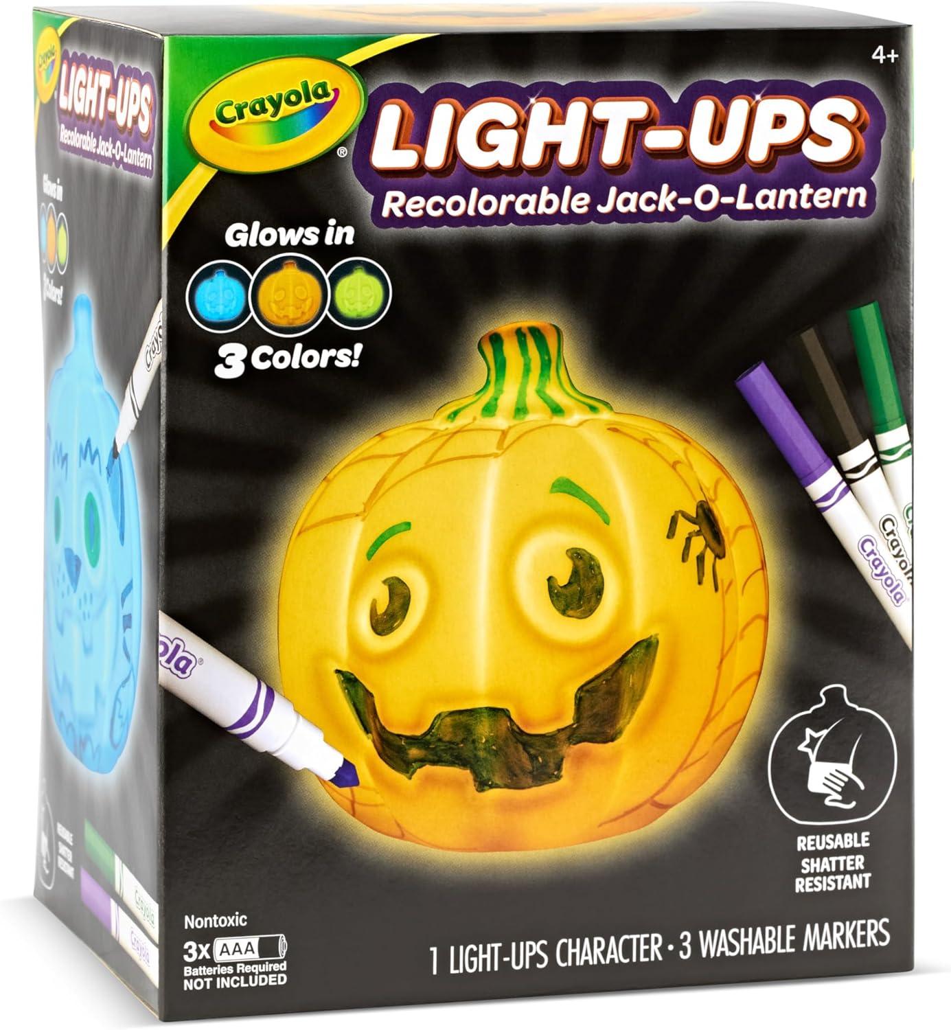 Crayola Light-Ups – Jack-O-Lantern, Reusable Light Up Pumpkin Toy, Halloween Craft, Cute Glow in The Dark Decor & Night Light, Halloween Toy, Ages 4, 5, 6(Light Ups: Jack-O-Lantern)