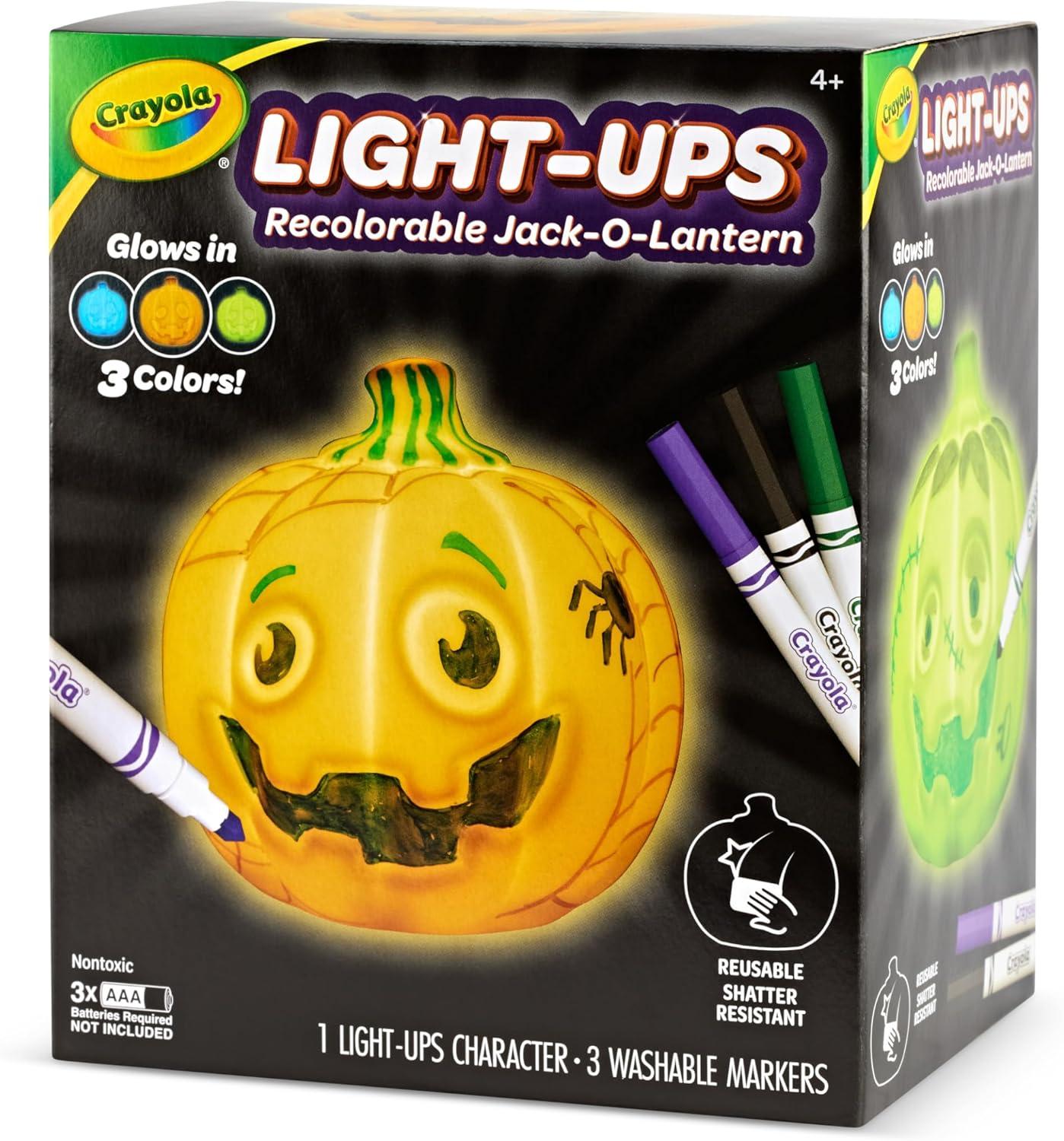 Crayola Light-Ups – Jack-O-Lantern, Reusable Light Up Pumpkin Toy, Halloween Craft, Cute Glow in The Dark Decor & Night Light, Halloween Toy, Ages 4, 5, 6(Light Ups: Jack-O-Lantern)