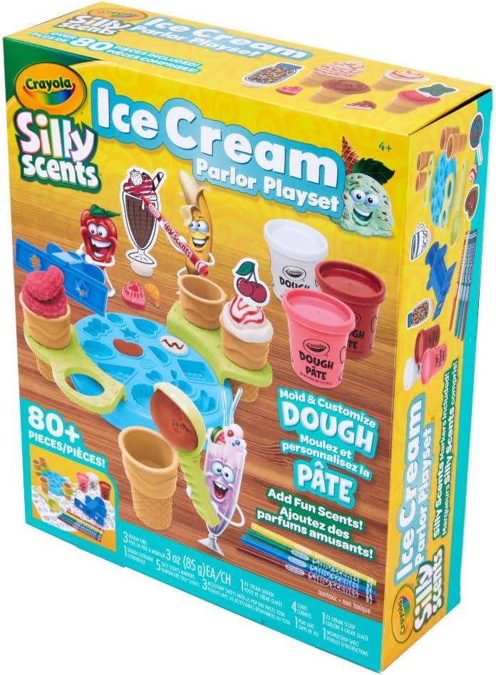 Crayola Silly Scents Ice Cream Toy, Kids Modeling Dough, Play Food Toy with Scented Markers, Gifts 4+