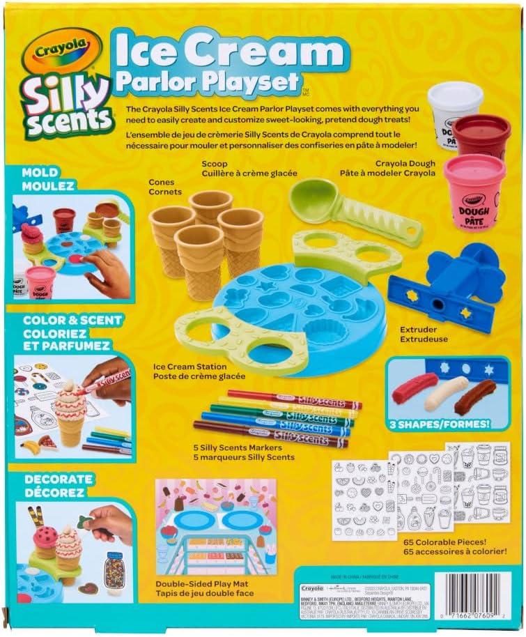 Crayola Silly Scents Ice Cream Toy, Kids Modeling Dough, Play Food Toy with Scented Markers, Gifts 4+
