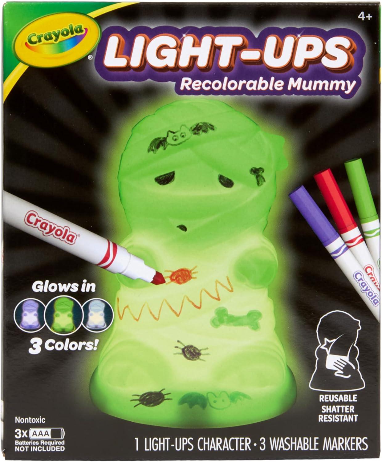 Crayola Light-Ups – Jack-O-Lantern, Reusable Light Up Pumpkin Toy, Halloween Craft, Cute Glow in The Dark Decor & Night Light, Halloween Toy, Ages 4, 5, 6(Light Ups: Mummy)