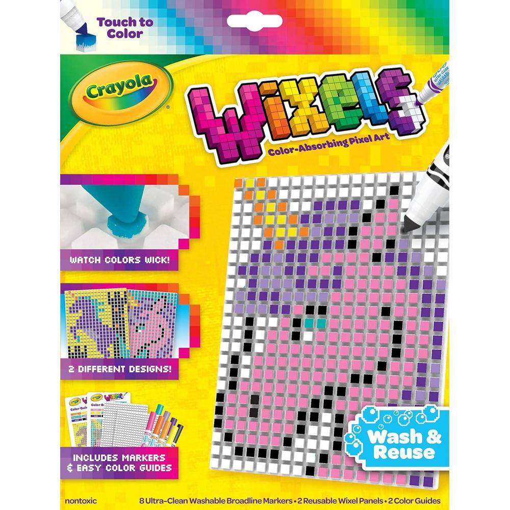 Crayola Wixels Animals Activity Kit, Pixel Art Coloring Set, Gift for Kids, Ages 6, 7, 8, 9(Unicorns)