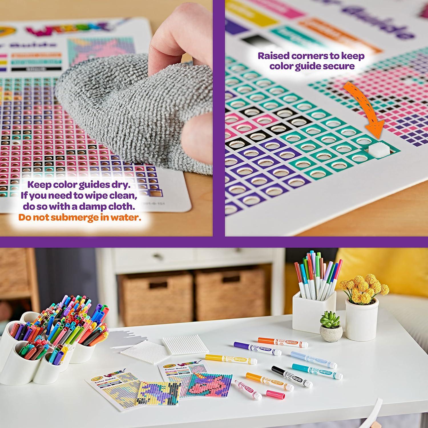 Crayola Wixels Animals Activity Kit, Pixel Art Coloring Set, Gift for Kids, Ages 6, 7, 8, 9(Unicorns)