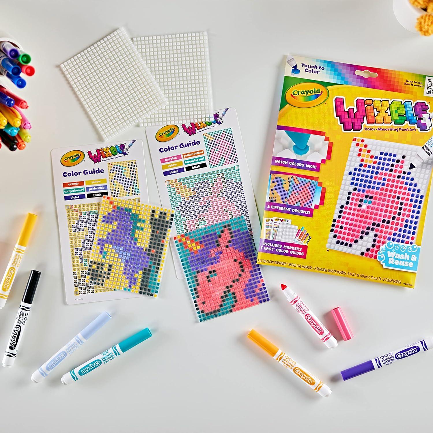 Crayola Wixels Animals Activity Kit, Pixel Art Coloring Set, Gift for Kids, Ages 6, 7, 8, 9(Unicorns)