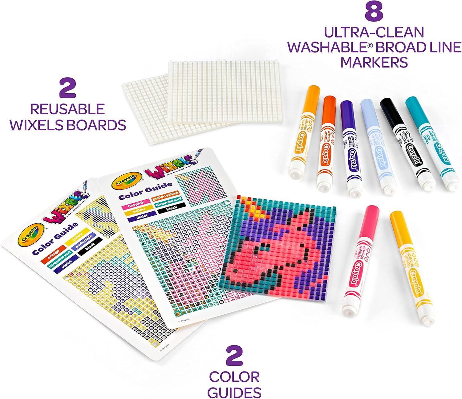 Crayola Wixels Animals Activity Kit, Pixel Art Coloring Set, Gift for Kids, Ages 6, 7, 8, 9(Unicorns)