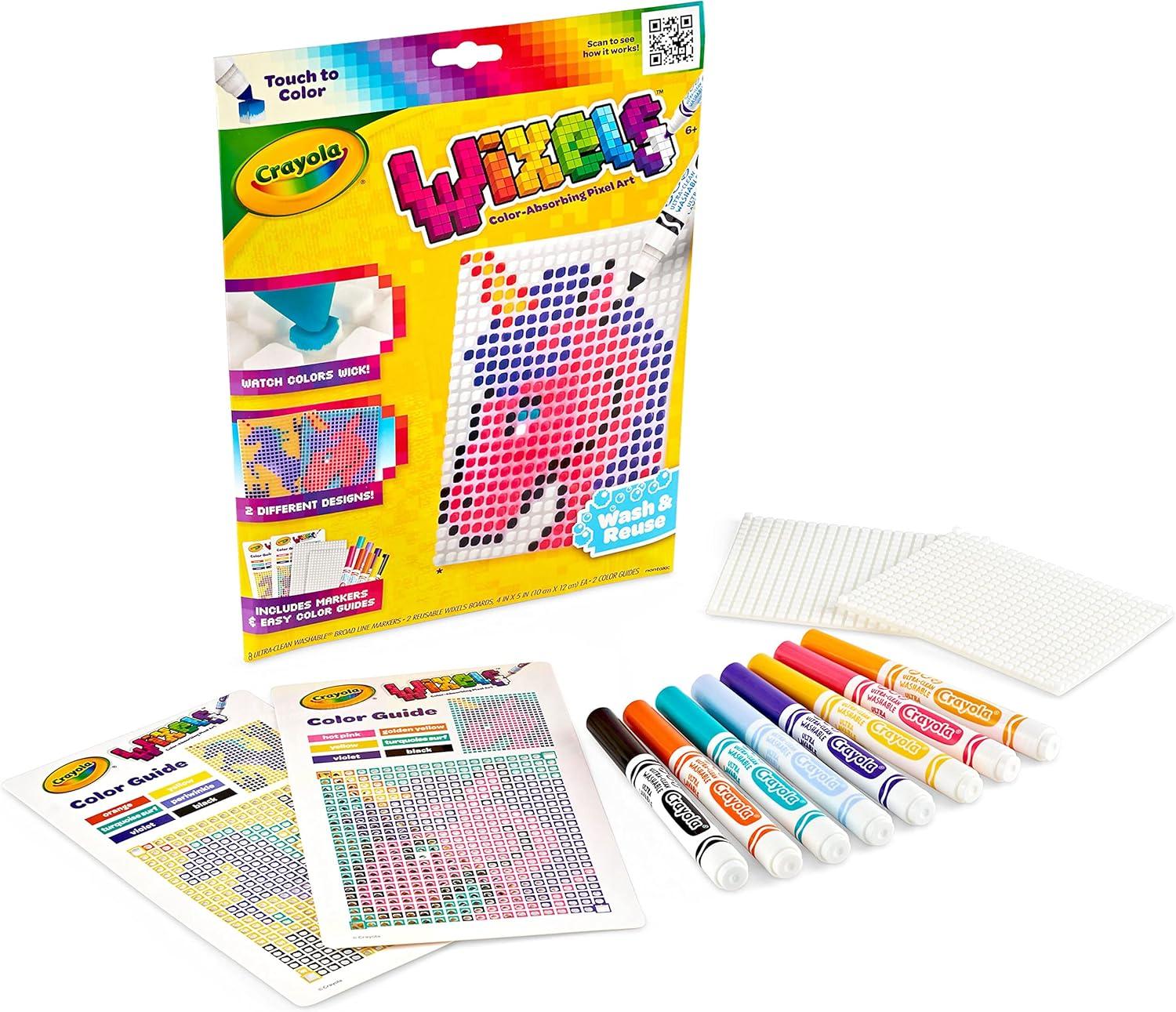 Crayola Wixels Animals Activity Kit, Pixel Art Coloring Set, Gift for Kids, Ages 6, 7, 8, 9(Unicorns)