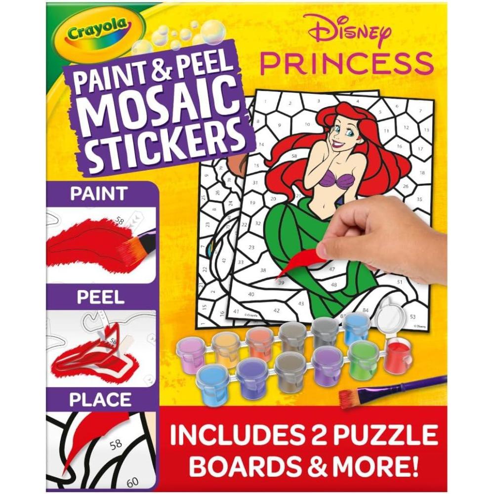 Crayola Mosaic Stickers (20+ Pcs), Peel & Paint by Number, Kids Washable Arts & Crafts, Sticker Sheet
