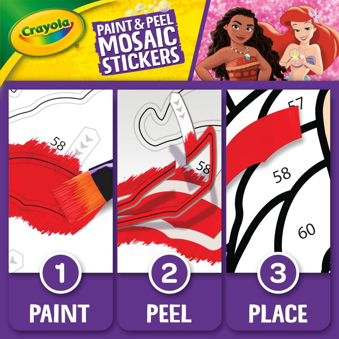 Crayola Mosaic Stickers (20+ Pcs), Peel & Paint by Number, Kids Washable Arts & Crafts, Sticker Sheet