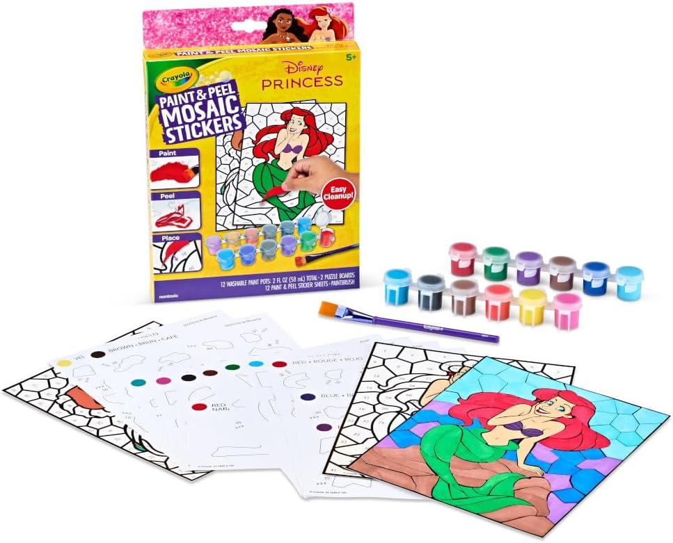 Crayola Mosaic Stickers (20+ Pcs), Peel & Paint by Number, Kids Washable Arts & Crafts, Sticker Sheet