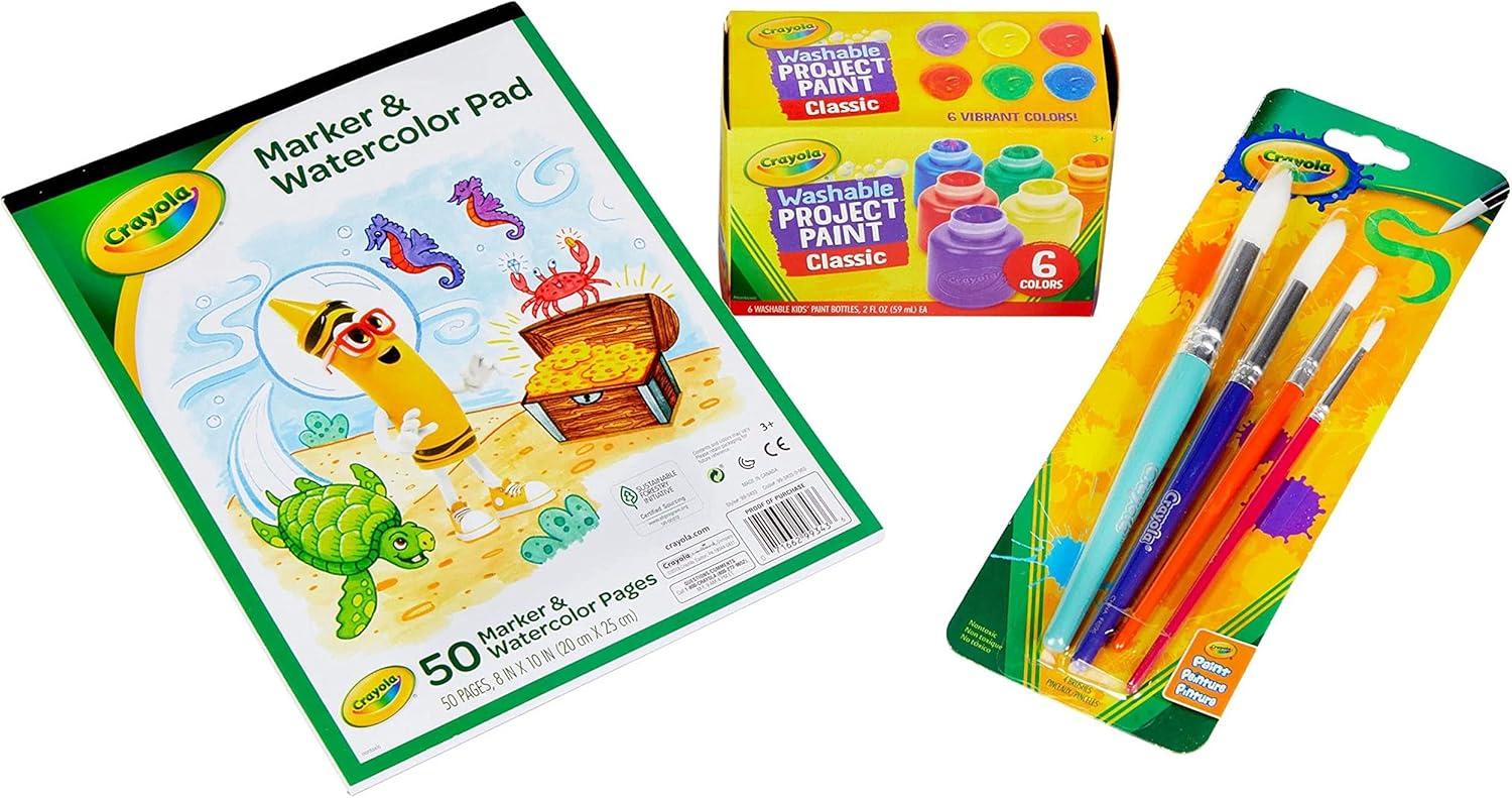 Crayola Kids Paint Set, Washable Kids Paint, Craft Supplies, Gift for Kids, Ages 3, 4, 5, 6, 7 [Amazon Exclusive](Paint Set)