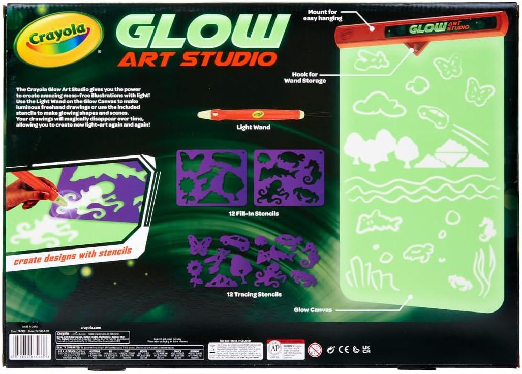 Crayola Travel Glow Art Studio, Glow in The Dark Toys, Kids Gifts for Girls and Boys, Ages 6, 7, 8, 9(Art Studio)