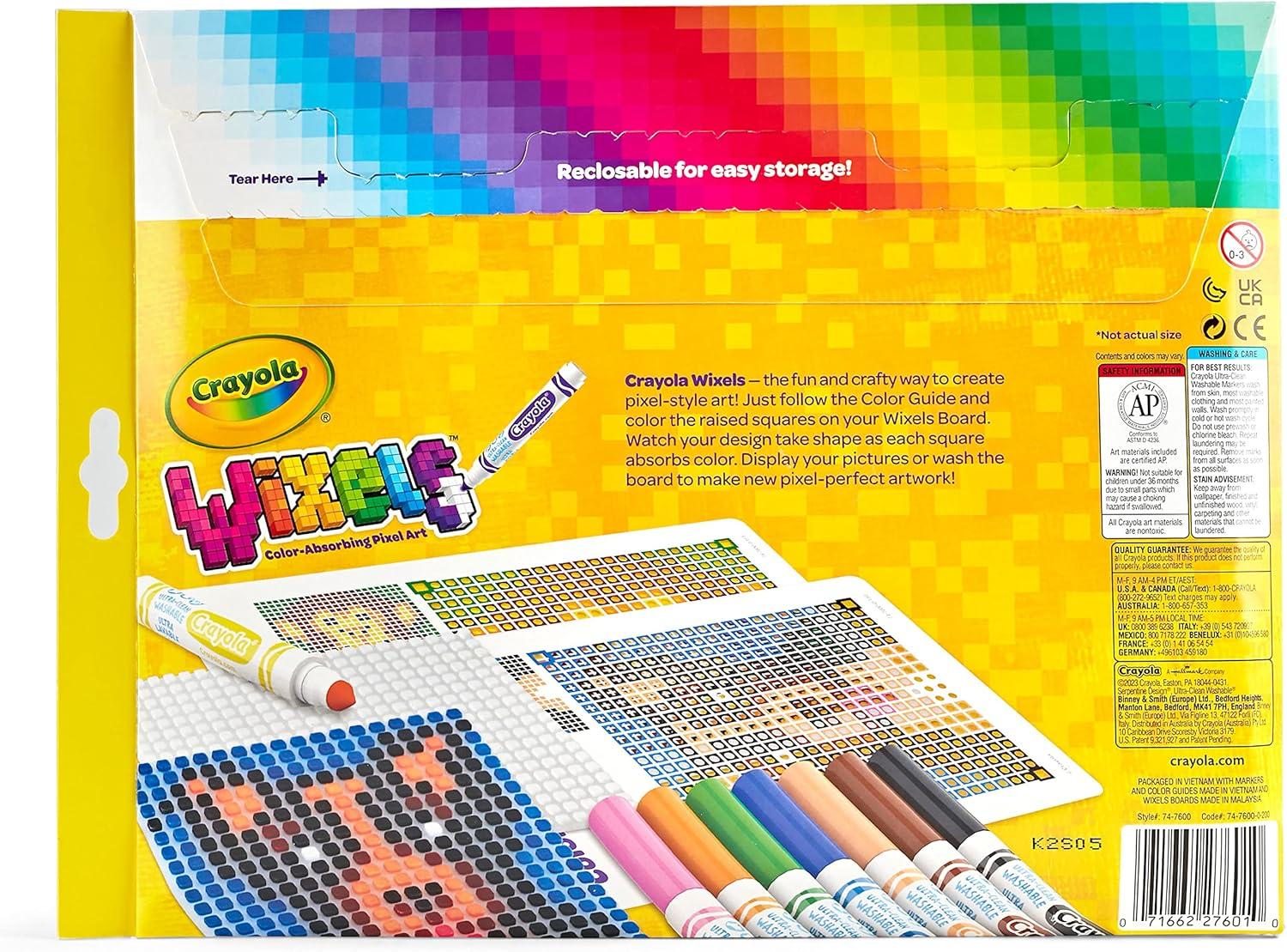Crayola Wixels Animals Activity Kit, Pixel Art Coloring Set, Gift for Kids, Ages 6, 7, 8, 9(Animals)
