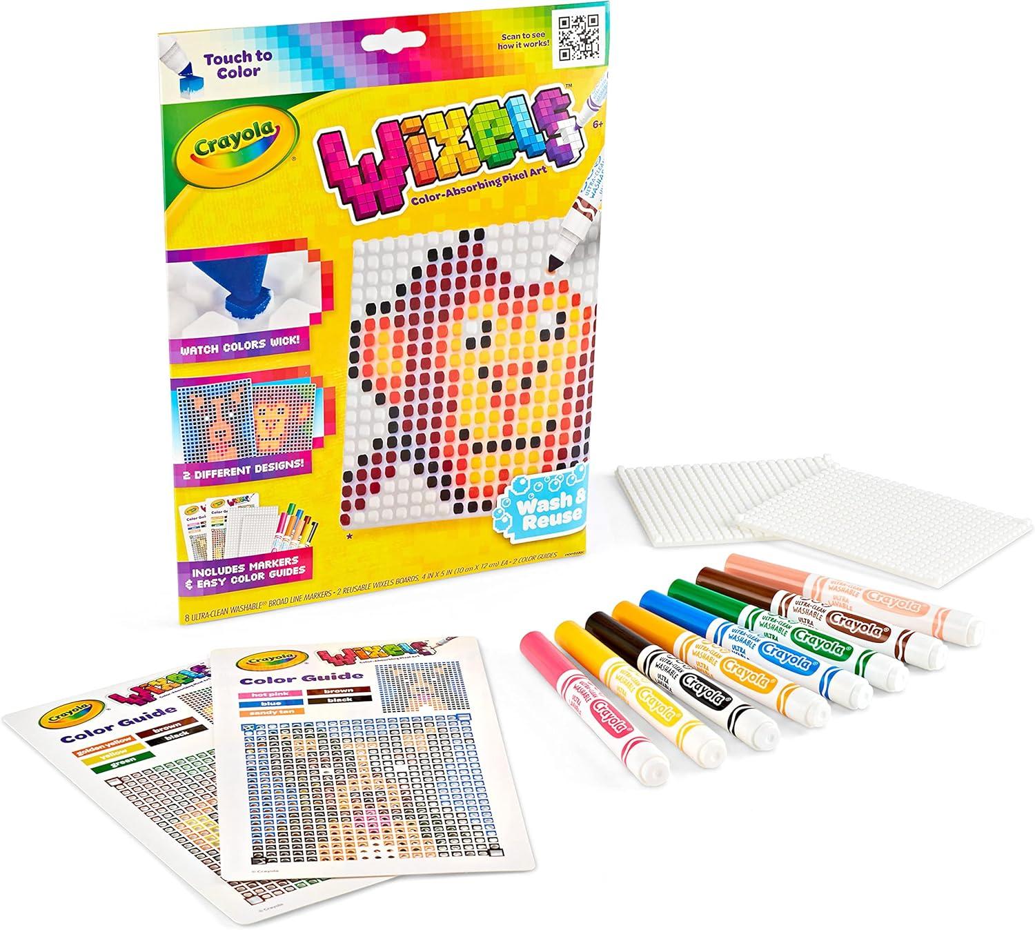 Crayola Wixels Animals Activity Kit, Pixel Art Coloring Set, Gift for Kids, Ages 6, 7, 8, 9(Animals)