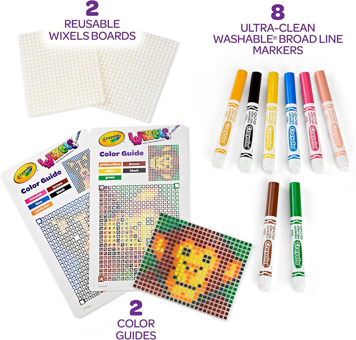 Crayola Wixels Animals Activity Kit, Pixel Art Coloring Set, Gift for Kids, Ages 6, 7, 8, 9(Animals)