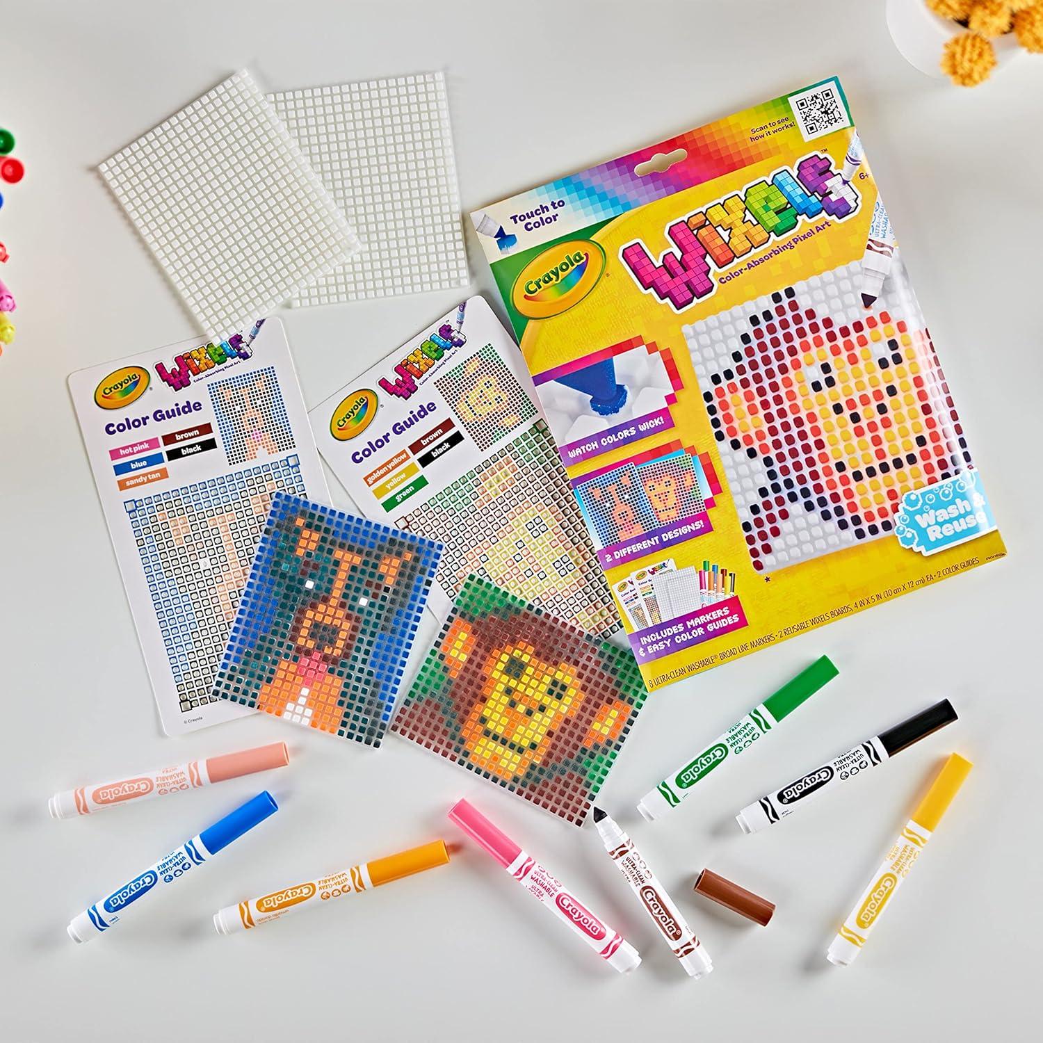 Crayola Wixels Animals Activity Kit, Pixel Art Coloring Set, Gift for Kids, Ages 6, 7, 8, 9(Animals)