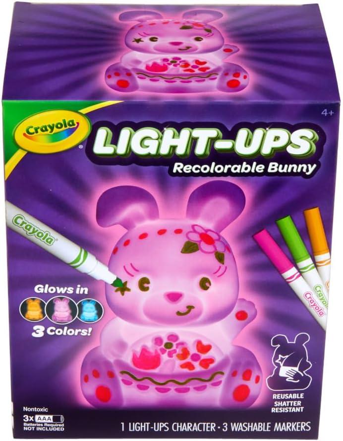 Crayola Light-Ups – Chick, Recolorable Light Up Chicken, Easter Craft Decoration, Easter Egg Toy for Kids, Basket Stuffer for Kids, Ages 4+(Bunny)