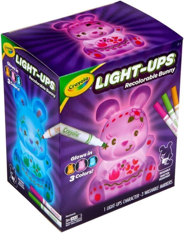 Crayola Light-Ups – Chick, Recolorable Light Up Chicken, Easter Craft Decoration, Easter Egg Toy for Kids, Basket Stuffer for Kids, Ages 4+(Bunny)