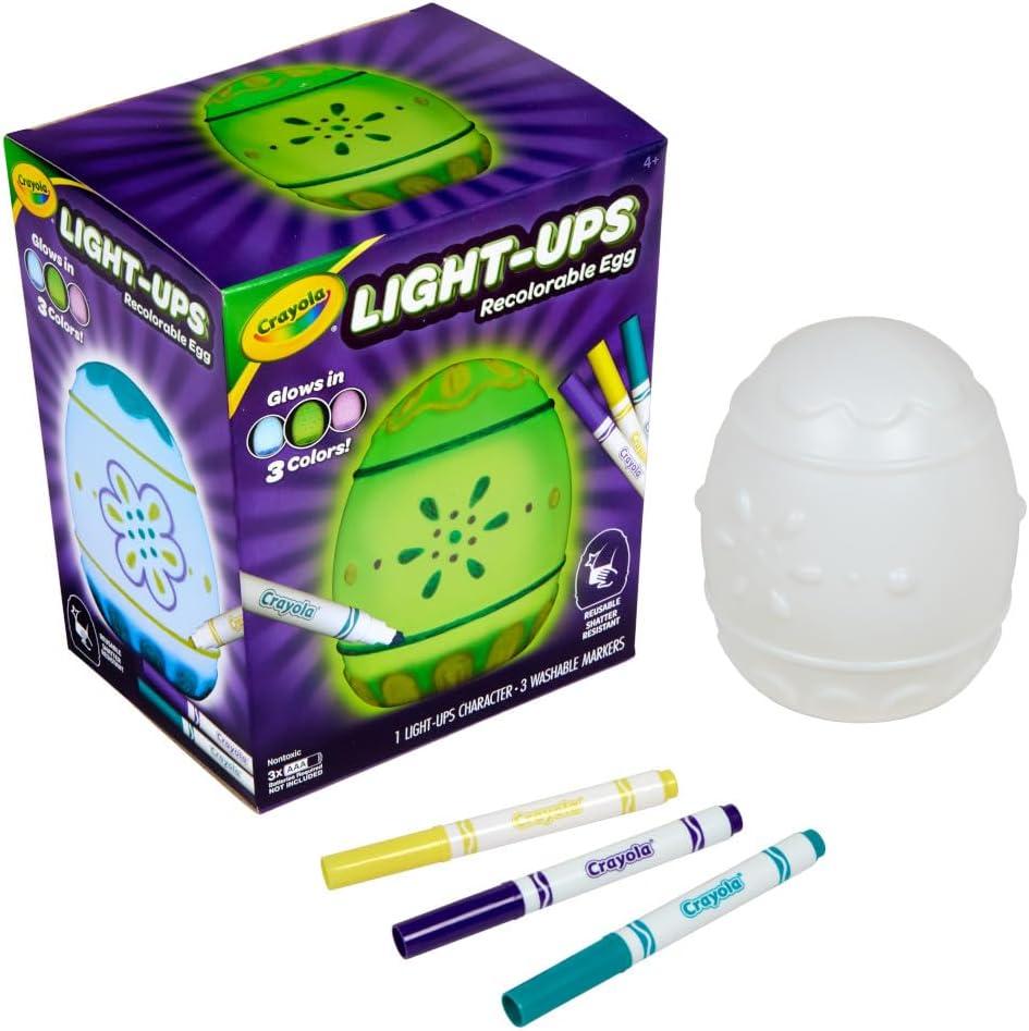 Crayola Light-Ups – Chick, Recolorable Light Up Chicken, Easter Craft Decoration, Easter Egg Toy for Kids, Basket Stuffer for Kids, Ages 4+(Egg)