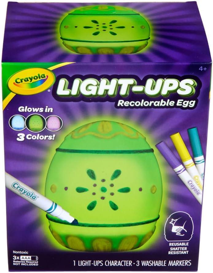 Crayola Light-Ups – Chick, Recolorable Light Up Chicken, Easter Craft Decoration, Easter Egg Toy for Kids, Basket Stuffer for Kids, Ages 4+(Egg)