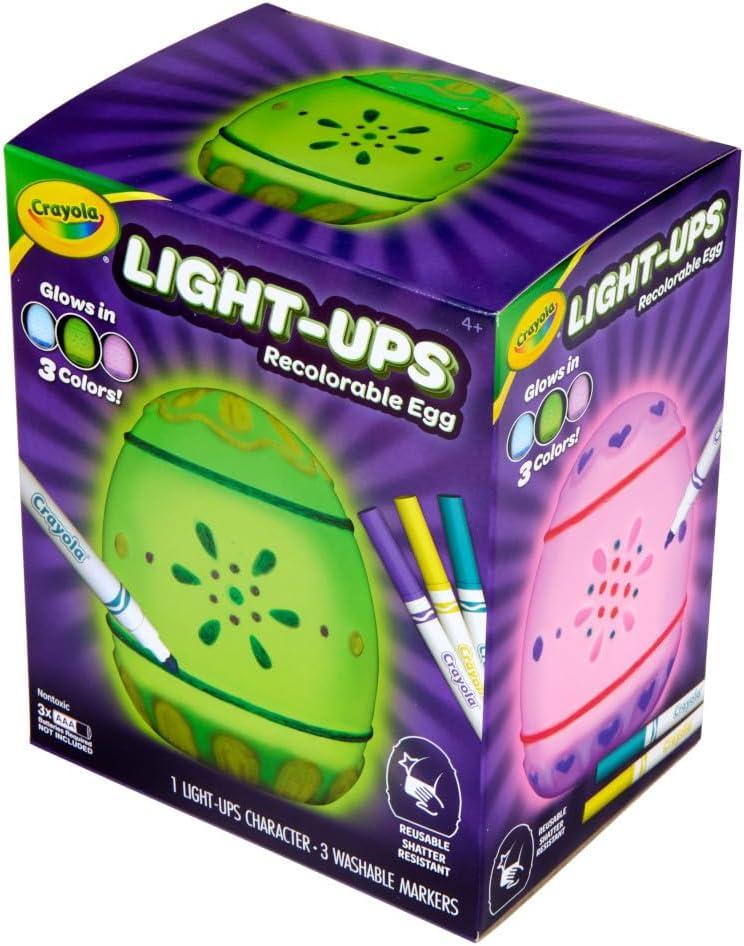 Crayola Light-Ups – Chick, Recolorable Light Up Chicken, Easter Craft Decoration, Easter Egg Toy for Kids, Basket Stuffer for Kids, Ages 4+(Egg)