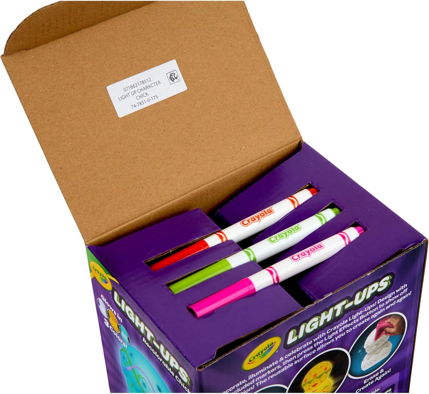Crayola Light-Ups – Chick, Recolorable Light Up Chicken, Easter Craft Decoration, Easter Egg Toy for Kids, Basket Stuffer for Kids, Ages 4+(Chick)