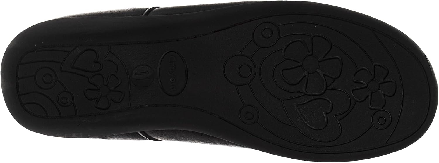 Crayola Shoes for Girls Mary Jane Ballet Flats Dress School Shoes for Girl Size 9-10 Toddler 11-13 Little Kid 1-4 Big Kid(Black Strap)