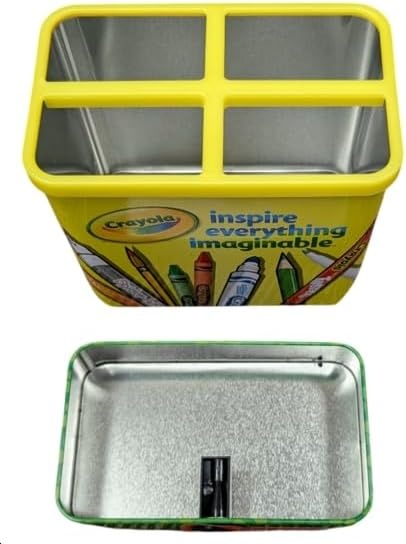 Tin Box Company, Tin Organizer with Sharpener at Bottom, Crayola(Crayola)