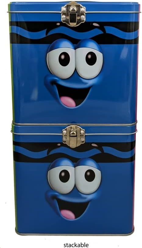 The Tin Box Company XL Storage Tin with Handle, Crayola