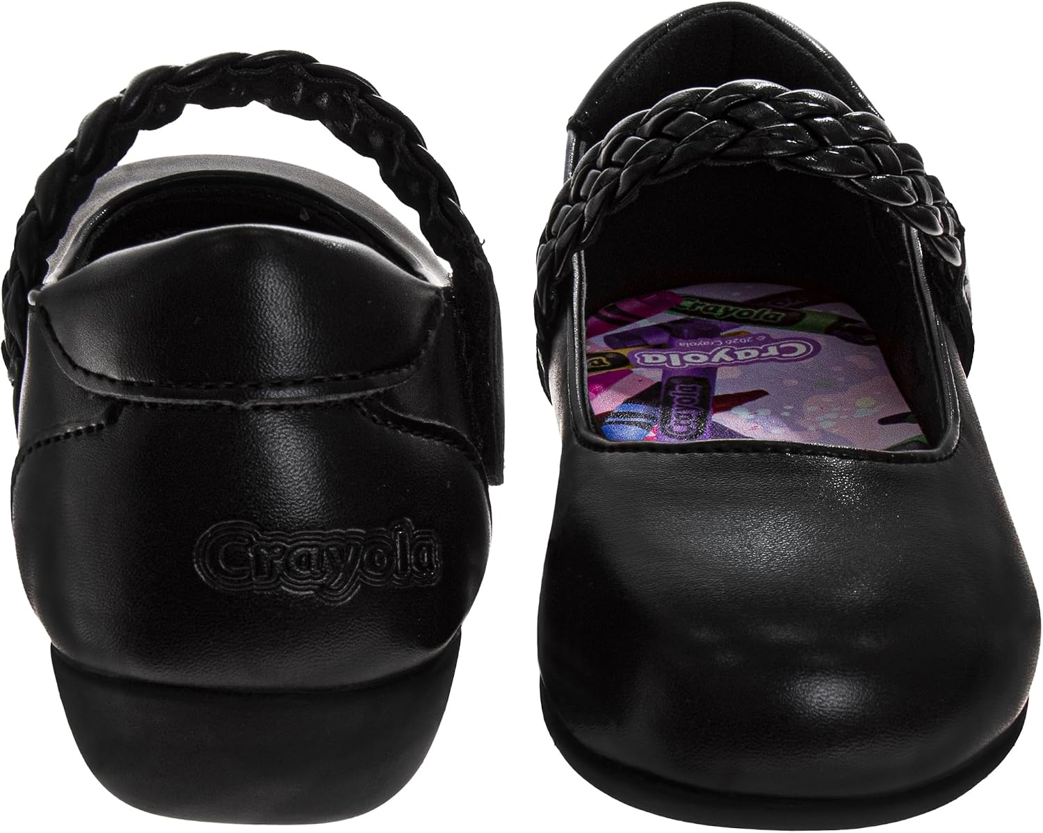 Crayola Shoes for Girls Mary Jane Ballet Flats Dress School Shoes for Girl Size 9-10 Toddler 11-13 Little Kid 1-4 Big Kid(Black)
