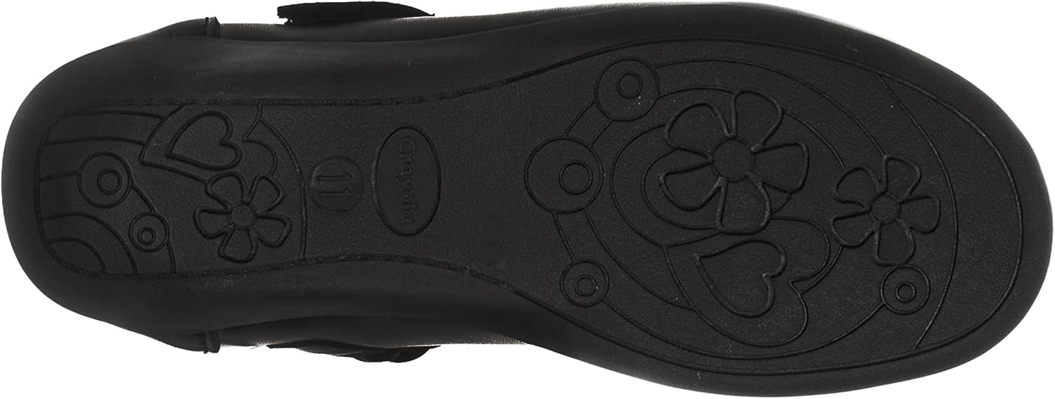 Crayola Shoes for Girls Mary Jane Ballet Flats Dress School Shoes for Girl Size 9-10 Toddler 11-13 Little Kid 1-4 Big Kid(Black)