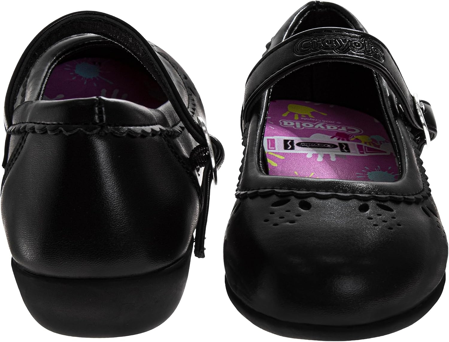 Crayola Shoes for Girls Mary Jane Ballet Flats Dress School Shoes for Girl Size 9-10 Toddler 11-13 Little Kid 1-4 Big Kid(Charcoal)