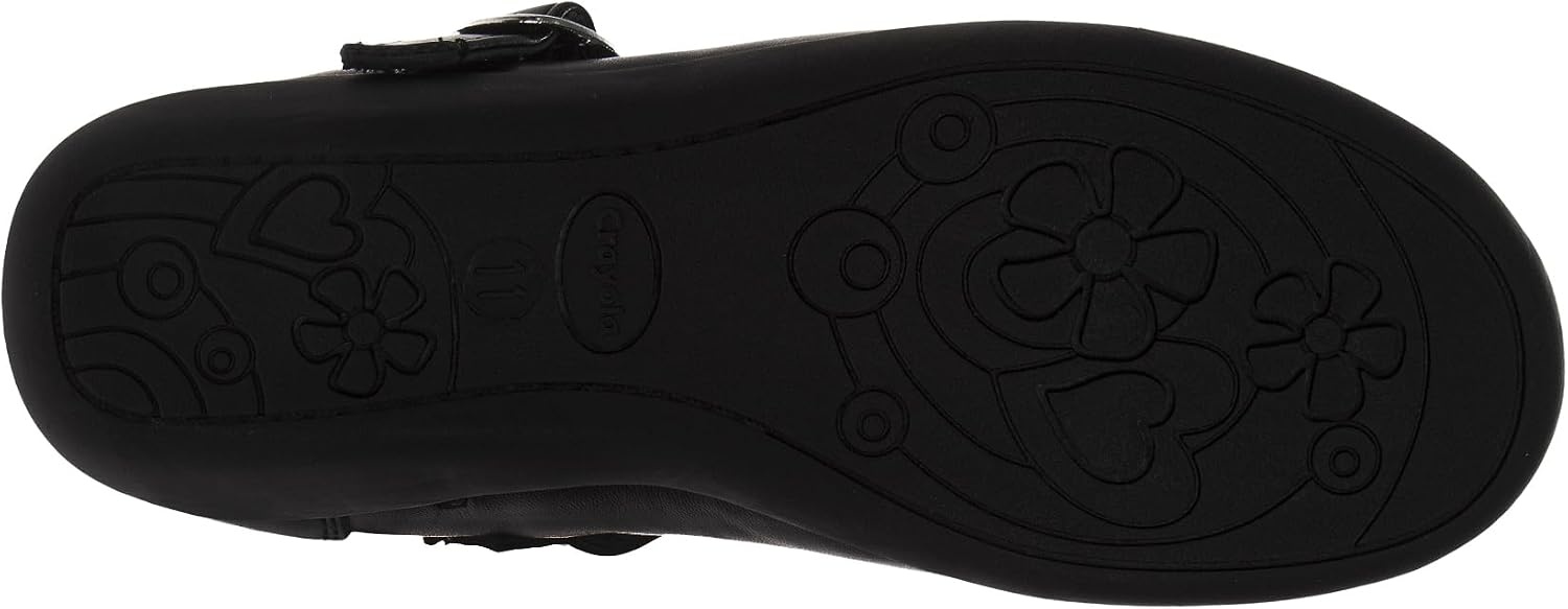 Crayola Shoes for Girls Mary Jane Ballet Flats Dress School Shoes for Girl Size 9-10 Toddler 11-13 Little Kid 1-4 Big Kid(Charcoal)