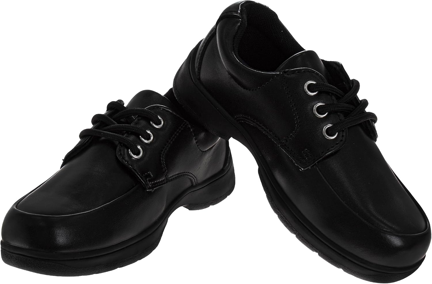 Crayola Boys Black School Uniform Dress Shoes Lace-Up & Strap Styles Classic Formal Shoes Toddler 7–10 Little Kid 11–13 Big Kid 1–4(Black)