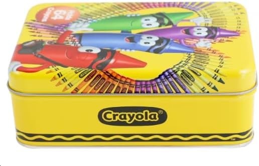 The Tin Box Crayola Tin Crayon Storage with Hinge (Empty) – Holds 64 Crayons, (187937-12)(1 Count (Pack of 1))
