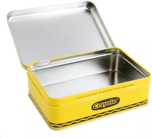 The Tin Box Crayola Tin Crayon Storage with Hinge (Empty) – Holds 64 Crayons, (187937-12)(1 Count (Pack of 1))