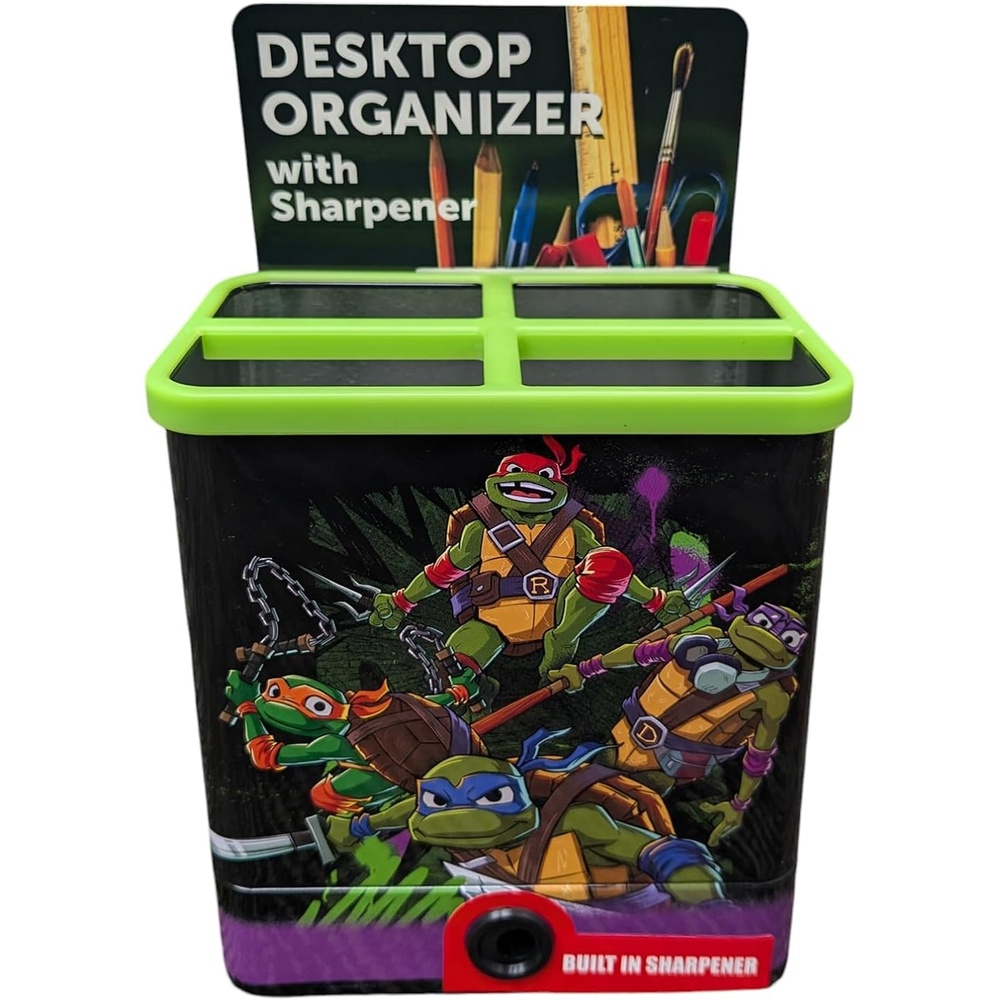 Tin Box Company, Tin Organizer with Sharpener at Bottom, Crayola(TMNT)