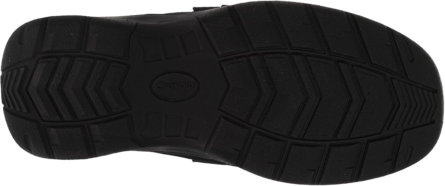 Crayola Boys Black School Uniform Dress Shoes Lace-Up & Strap Styles Classic Formal Shoes Toddler 7–10 Little Kid 11–13 Big Kid 1–4(Jet Black)