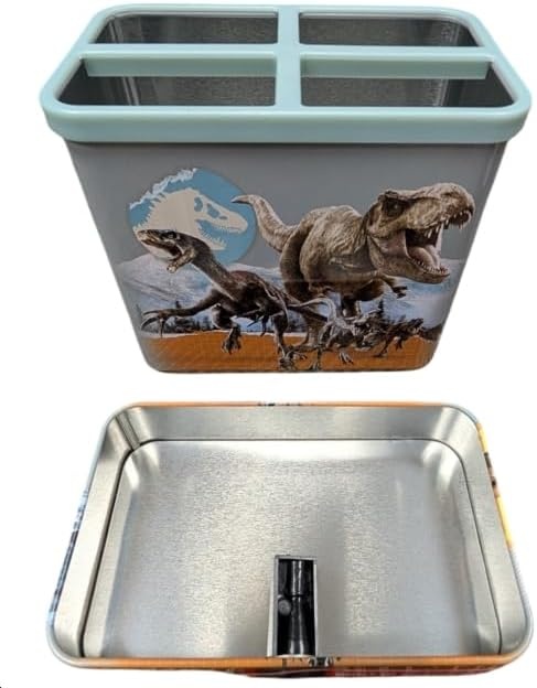 Tin Box Company, Tin Organizer with Sharpener at Bottom, Crayola(Jurassic)
