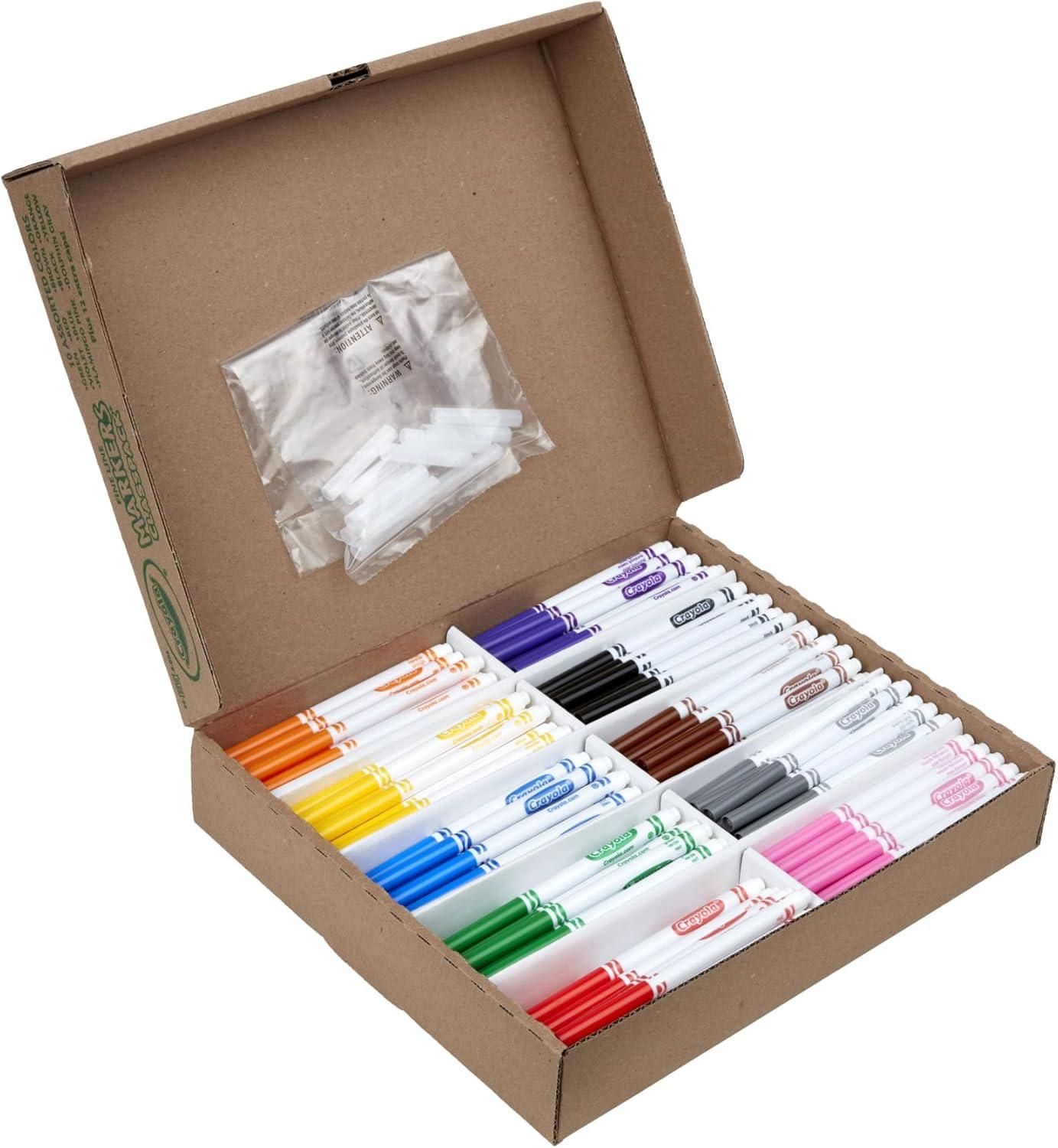 Crayola Fine Line Markers Classpack (200ct), Bulk Kids’ Markers For Preschool, Kindergarten, Elementary School Classrooms, Teacher Classroom Must Haves