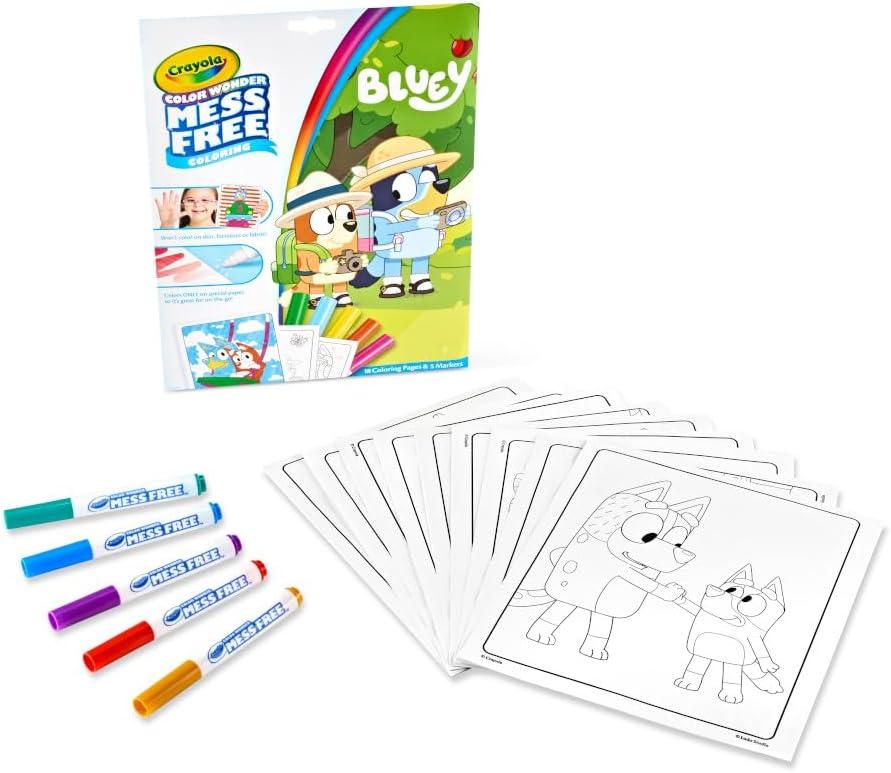 Crayola Color Wonder Prehistoric Pals, Dinosaur Coloring Pages, Mess Free Coloring for Toddlers, Dinosaur Toys, Toddler Travel Activity & Gifts(Bluey Coloring Book)