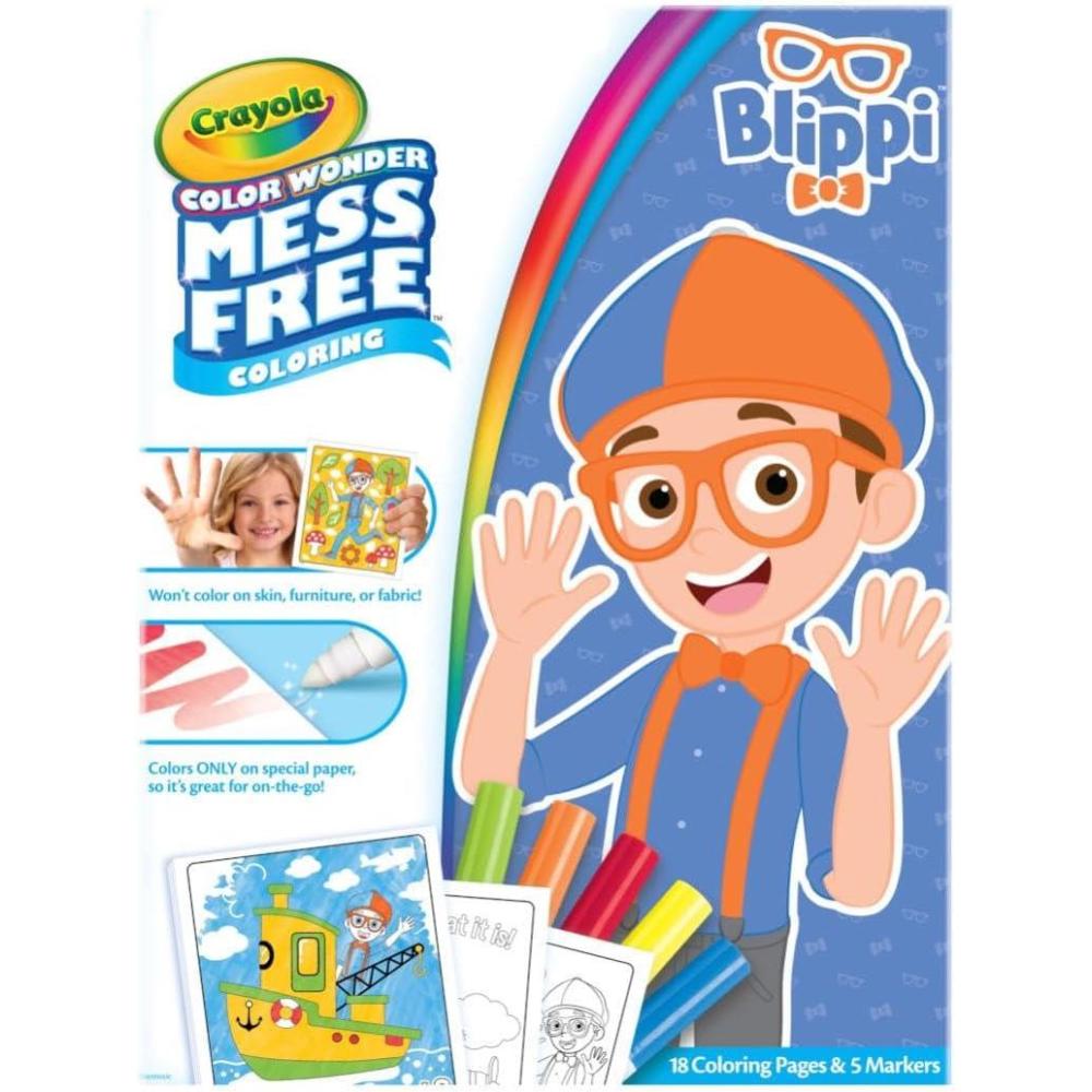 Crayola Color Wonder Prehistoric Pals, Dinosaur Coloring Pages, Mess Free Coloring for Toddlers, Dinosaur Toys, Toddler Travel Activity & Gifts(Blippi)