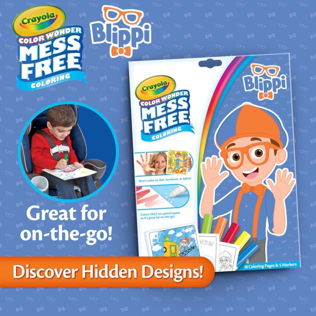 Crayola Color Wonder Prehistoric Pals, Dinosaur Coloring Pages, Mess Free Coloring for Toddlers, Dinosaur Toys, Toddler Travel Activity & Gifts(Blippi)