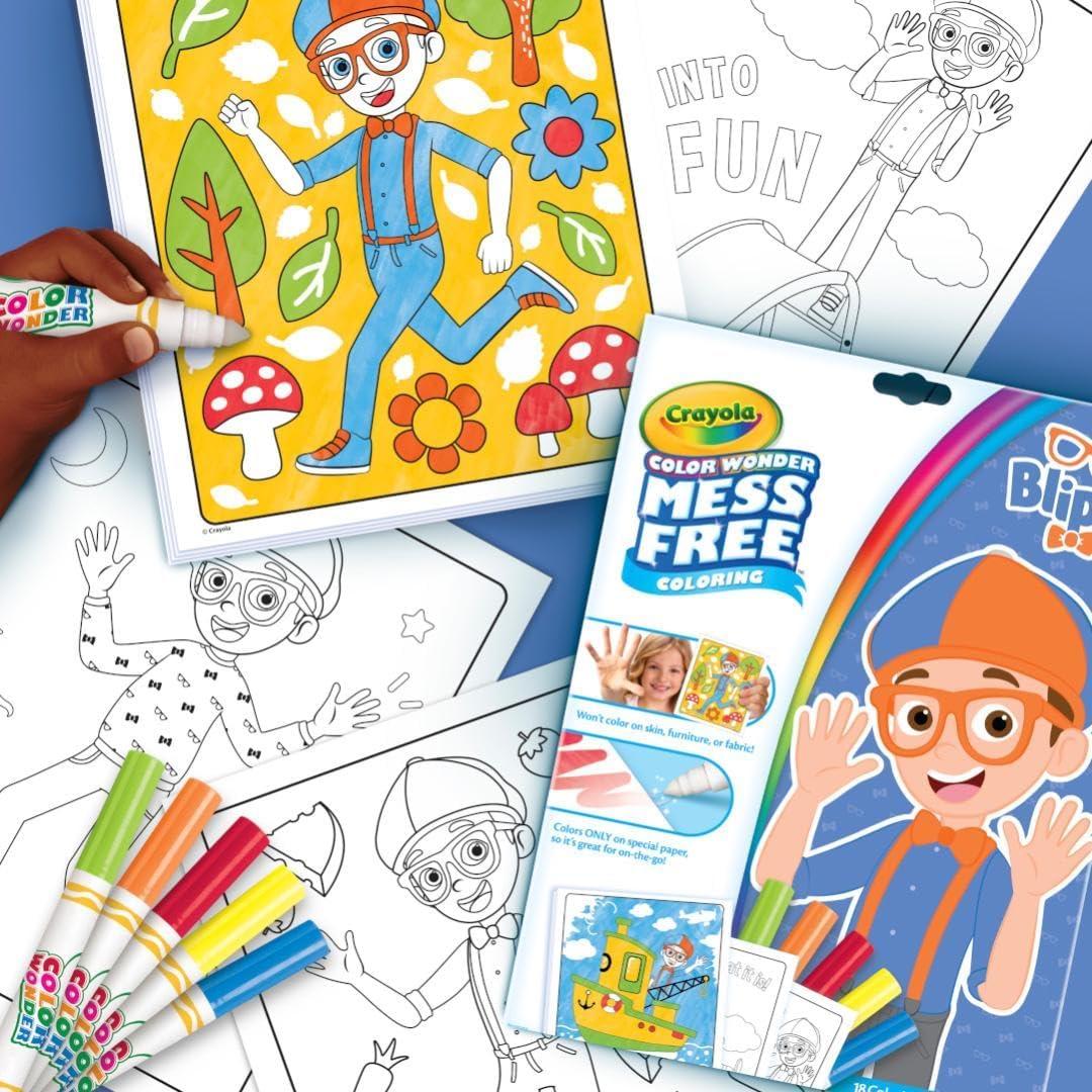 Crayola Color Wonder Prehistoric Pals, Dinosaur Coloring Pages, Mess Free Coloring for Toddlers, Dinosaur Toys, Toddler Travel Activity & Gifts(Blippi)