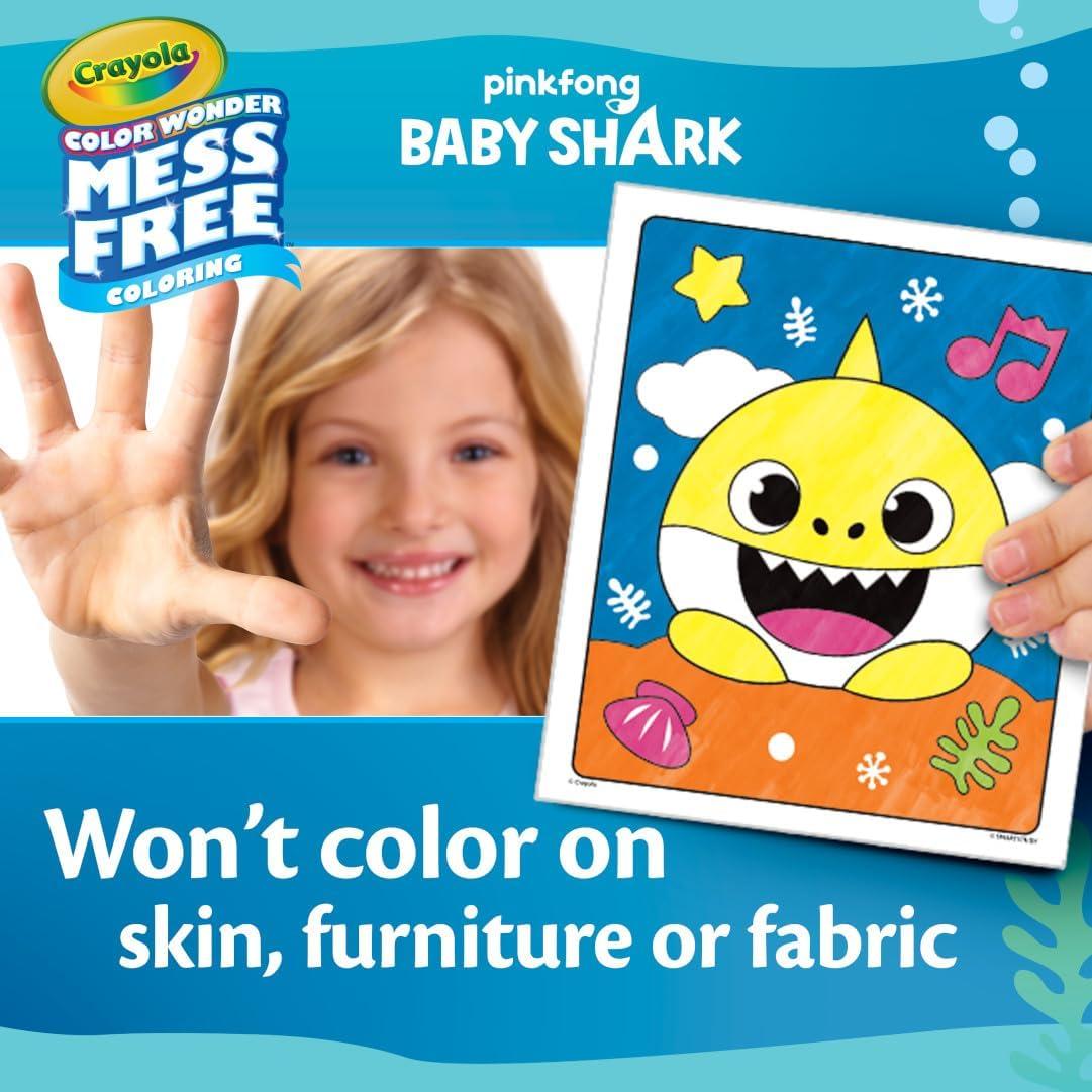 Crayola Color Wonder Prehistoric Pals, Dinosaur Coloring Pages, Mess Free Coloring for Toddlers, Dinosaur Toys, Toddler Travel Activity & Gifts(Baby Shark)