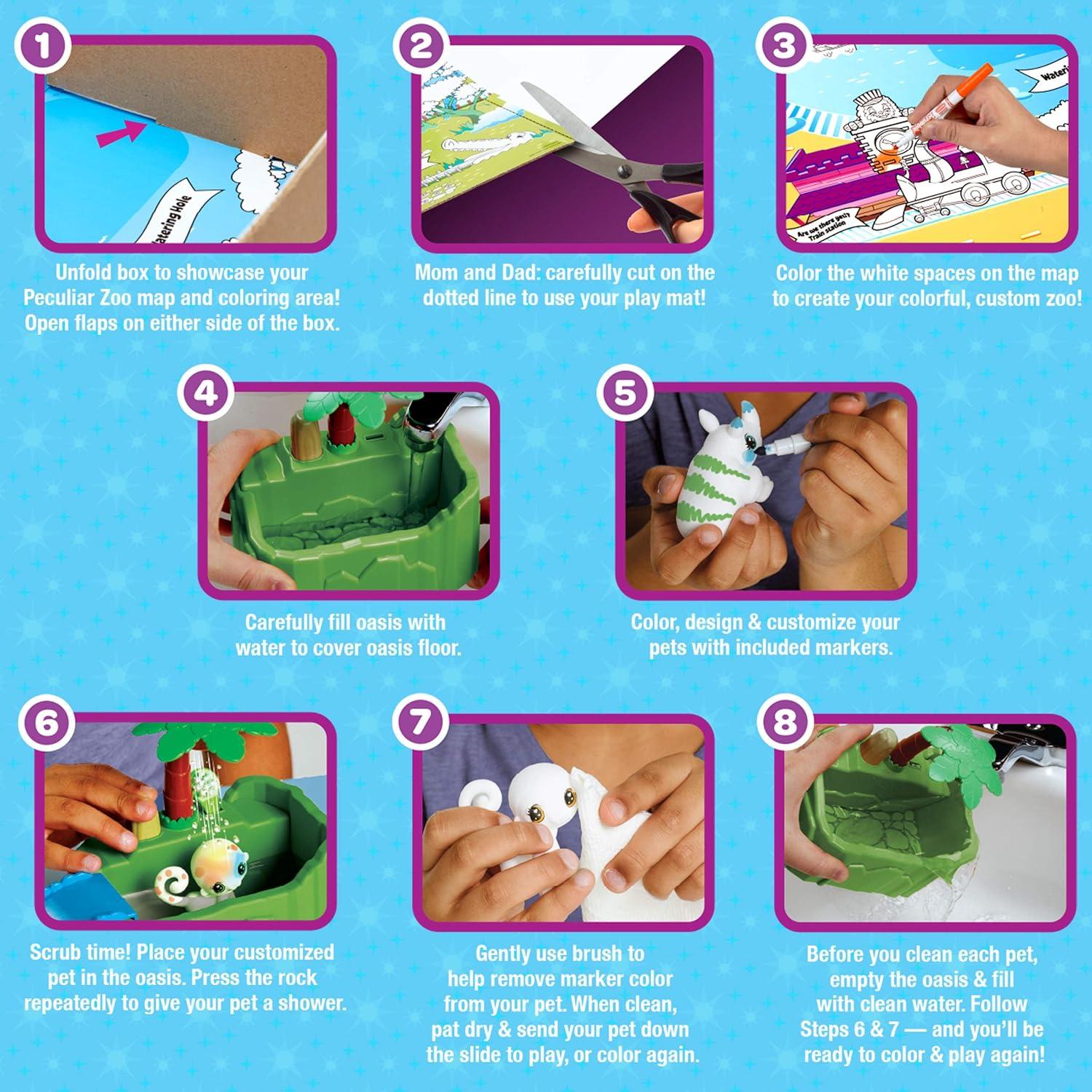 Crayola Scribble Scrubbie Peculiar Zoo, Amazon Exclusive, Kids Toy, Gift for Kids, Ages 3, 4, 5, 6(Peculiar Zoo)