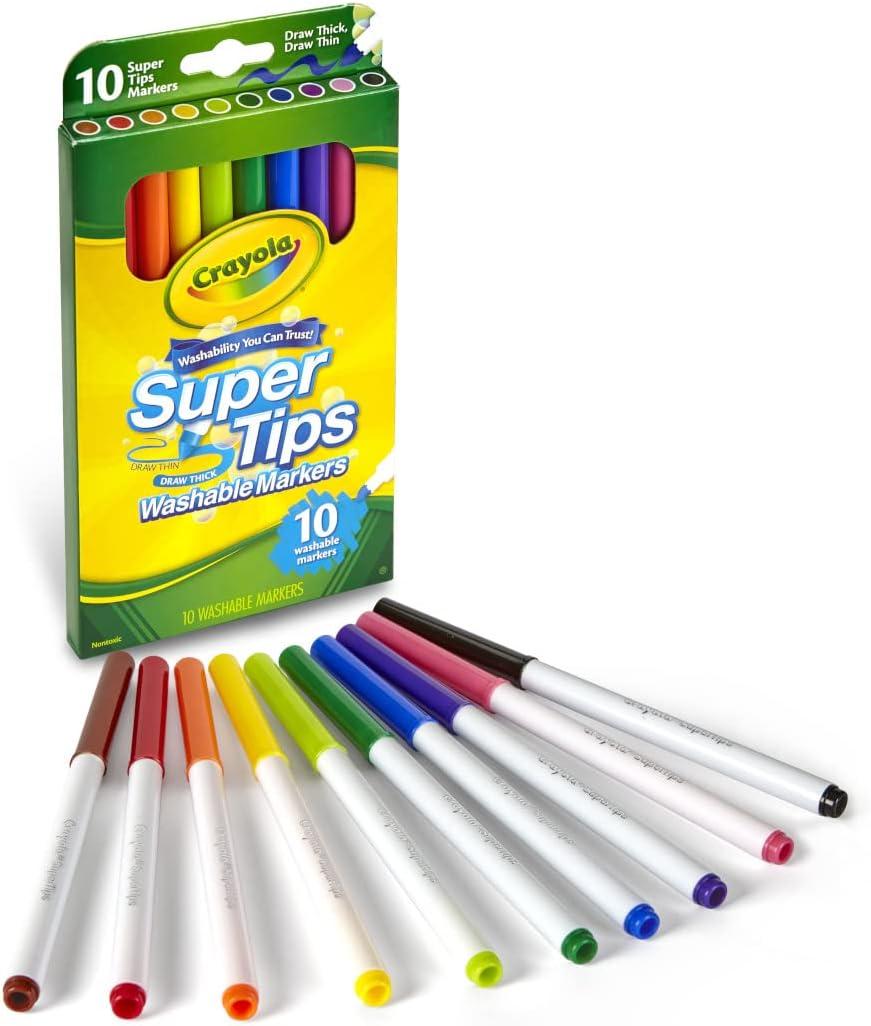 Crayola Supertips Washable Markers (80ct), Bulk Teacher Supplies for Classrooms, Kids Markers for Back to School, Ages 3+ [Amazon Exclusive](1 Count (Pack of 10))