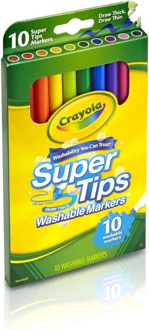 Crayola Supertips Washable Markers (80ct), Bulk Teacher Supplies for Classrooms, Kids Markers for Back to School, Ages 3+ [Amazon Exclusive](1 Count (Pack of 10))