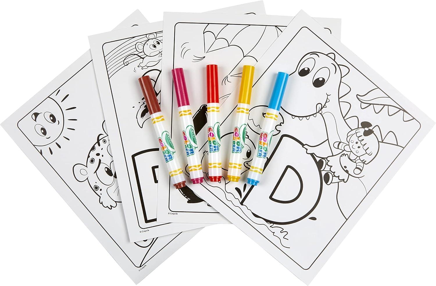 Crayola Color Wonder Prehistoric Pals, Dinosaur Coloring Pages, Mess Free Coloring for Toddlers, Dinosaur Toys, Toddler Travel Activity & Gifts(Alpha Pets)